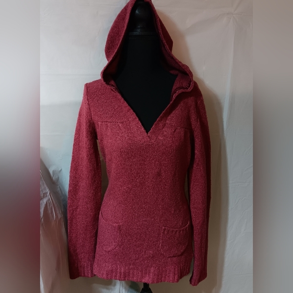 Maurices Sweaters - Maurices Women's M Knit Sweater Pullover-Hooded-Long Sleeve Rose Color